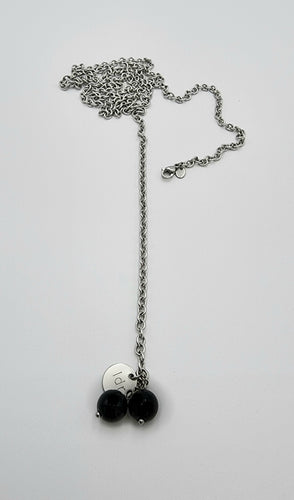 lit de roses - ldr black onyx beads adjustable necklace or bracelet - handmade jewellery - lit de roses