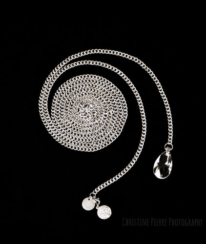lit de roses - ldr glass teardrop/tree of life lariat chain necklace or bracelet - handmade jewellery - lit de roses